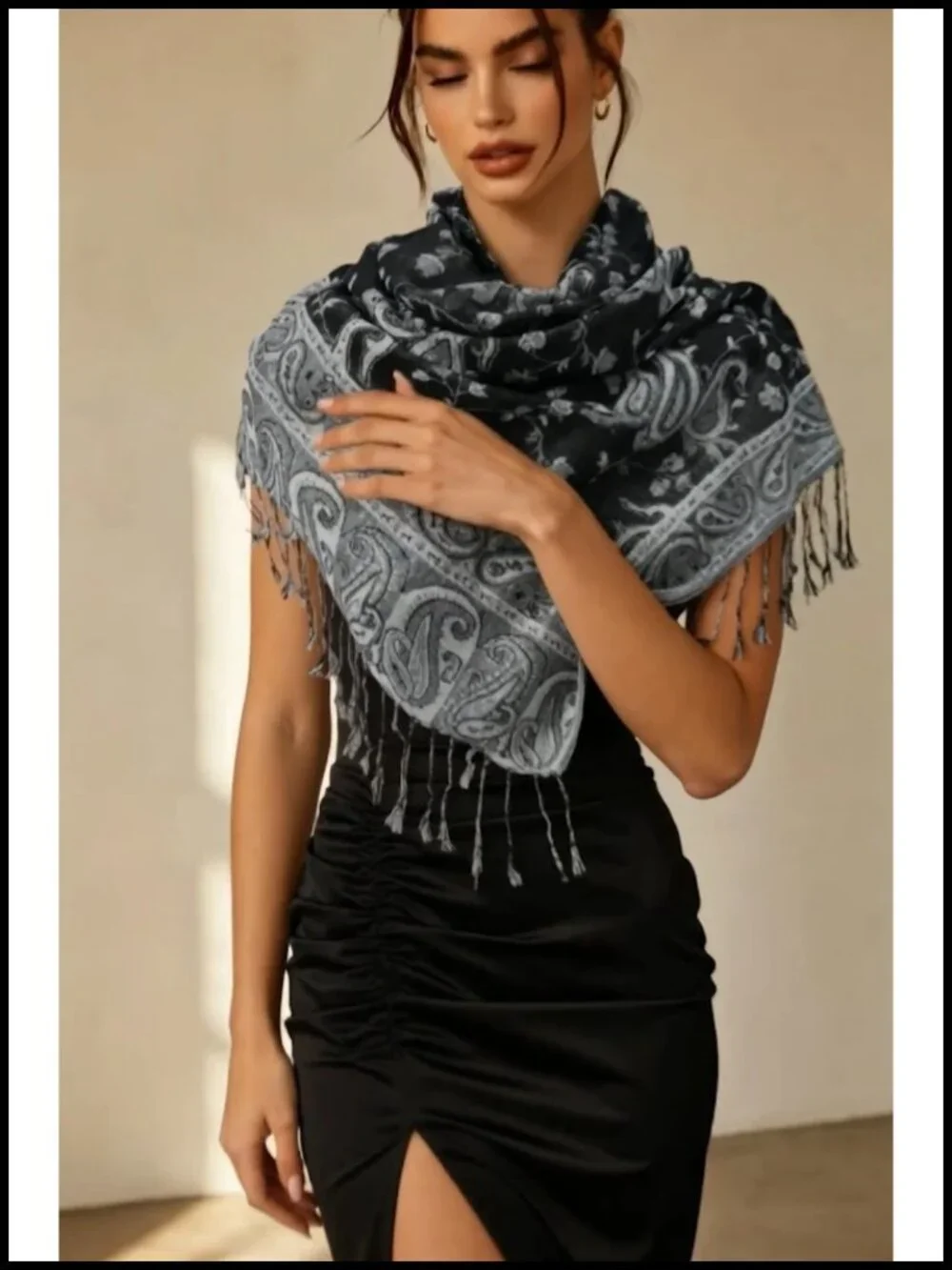 Reversible Paisley Pashmina Shawl Wrap for Women Evening Dresses Lightweight